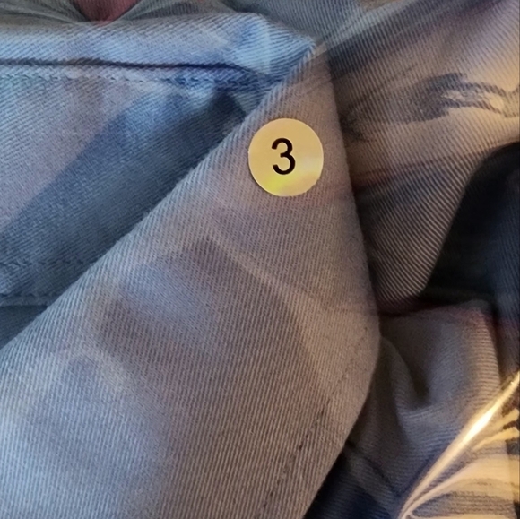 IZOD Wrinkle Free Twill Regular Fit Blue Buttondown Long Sleeve Shirt Size 16 - Picture 9 of 9